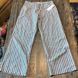 NWT Just Living Gray and White Striped Pants